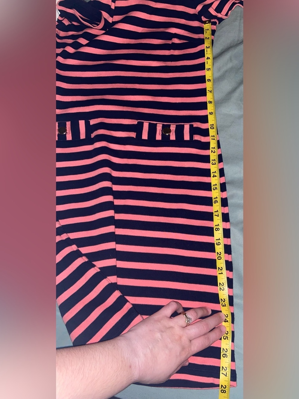 Talbots Women’s Petite Small Pink and Blue Striped Dress - Picture 6 of 6